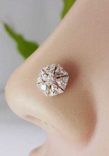 Triangle Real Diamond Nose Pin