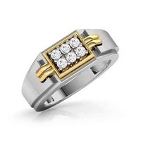 Real Diamond Two Toned Men's Ring