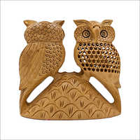 Wooden Owl Couple