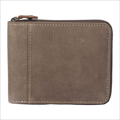 Mens Grey Leather Wallet