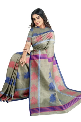 Beige Ladies Fancy Handloom Cotton Saree