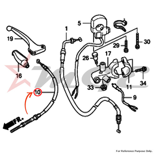 Cable Comp., Fr. Brake For Honda CBF125 - Reference Part Number - #45450-KWF-900