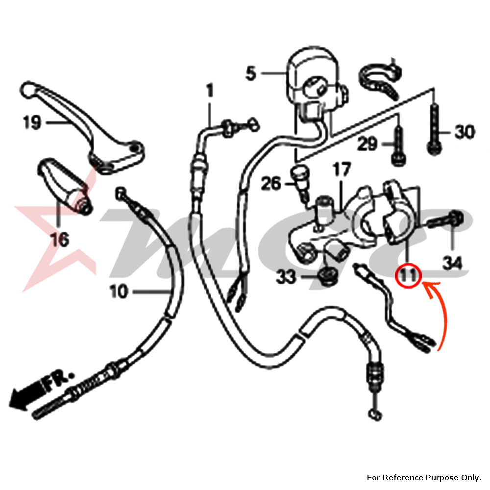 Holder, Master Cylinder For Honda CBF125 - Reference Part Number - #45517-166-006
