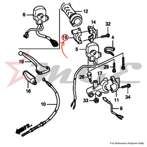 Housing, Upper Throttle For Honda CBF125 - Reference Part Number - #53167-KWF-900