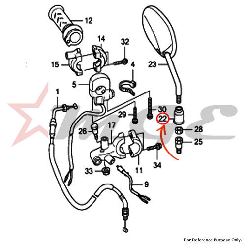 Cap, Lock Nut For Honda CBF125 - Reference Part Number - #88114-KFN-950