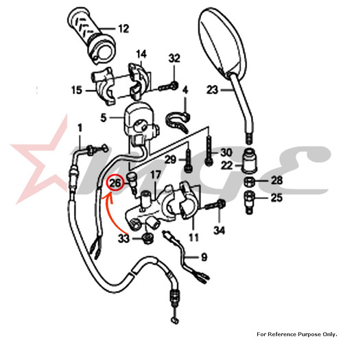 Bolt, Handle Lever Pivot For Honda CBF125 - Reference Part Number - #90113-KWF-900