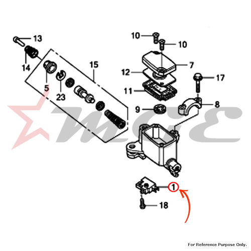 Switch Assy., Fr. Stop For Honda CBF125 - Reference Part Number - #35340-KCK-900