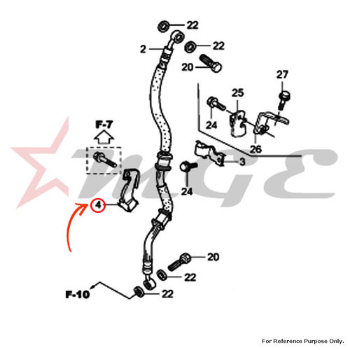 As Per Photo Clamper B, Fr. Brake Hose For Honda Cbf125 - Reference Part Number - #45156-Ksp-900