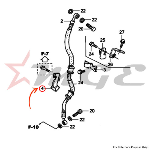 Clamper B, Fr. Brake Hose For Honda CBF125 - Reference Part Number - #45156-KSP-900