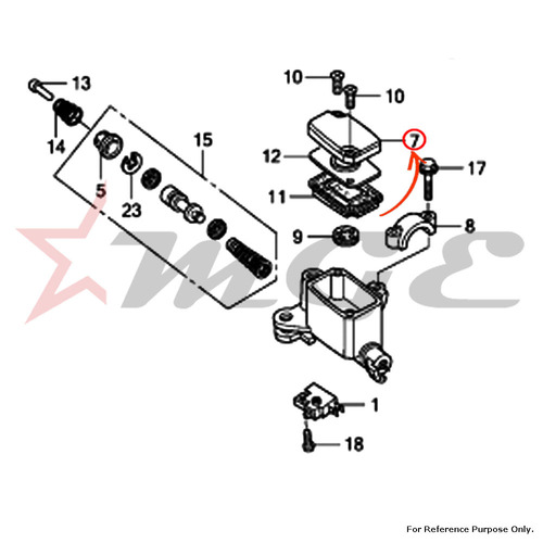 Cap, Master Cylinder For Honda CBF125 - Reference Part Number - #45513-KCC-841