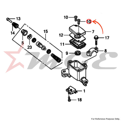 Screw, Flat For Honda CBF125 - Reference Part Number - #45519-KCC-841
