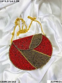 Designer Metal Mosaic Clutch Bag
