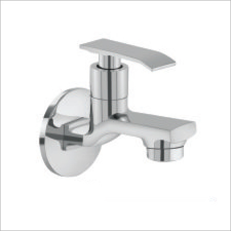 Bathroom Bib Cock - Brass, 100 mm Spout Reach, Chrome Finish | Wall Mounted, Lever Handle, 1/2" Connection, 1 Year Warranty