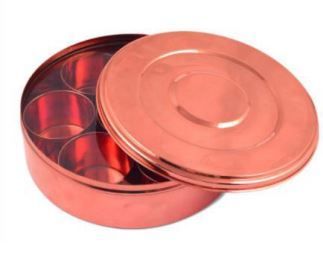 Copper Solid Lid Plain Spice Box