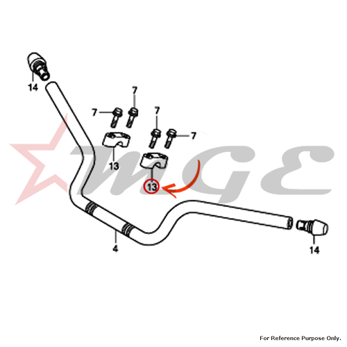 Holder A1, Handle Pipe Upper For Honda CBF125 - Reference Part Number - #95014-21101