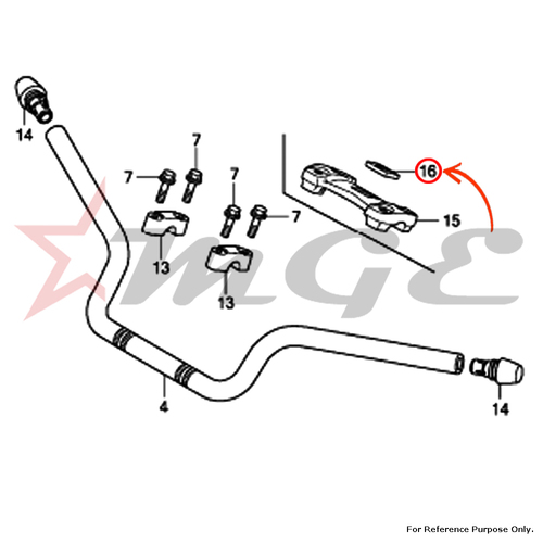 Emblem, Handle Upper Holder For Honda CBF125 - Reference Part Number - #53138-KTE-A00