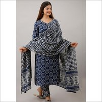 Ladies Cotton Printed Kurti With Pant