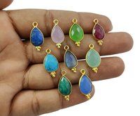 Labradorite And Rainbow Moonstone All color Gemstone Faceted Gold Plated Bezel Set Pendant - Making for Jewelry