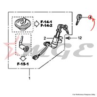 Key, Blank For Honda CBF125 - Reference Part Number - #35121-KSP-910, #35121-KWF-960