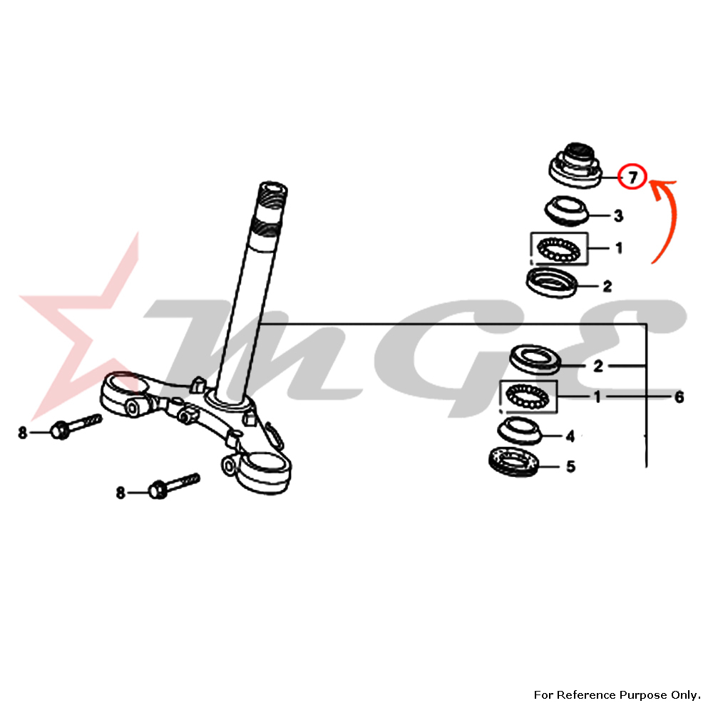 Stem Sub Assy., Steering For Honda CBF125 - Reference Part Number - #53219-KTE-920, #53219-KTE-910, #53219-KWF-930, #53219-KWF-900