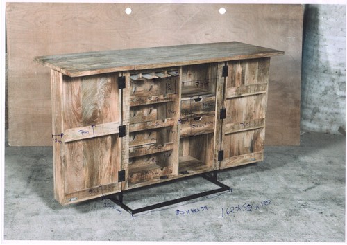 Wooden Bar Cabinet - Color: Brown