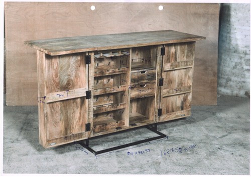Natural Wooden Bar Cabinet