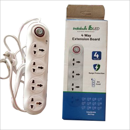 Bull 4 Way Extension Board - White, 01 Year Warranty | Ideal for Electrical Industries, Versatile Power Solution for Multiple Devices