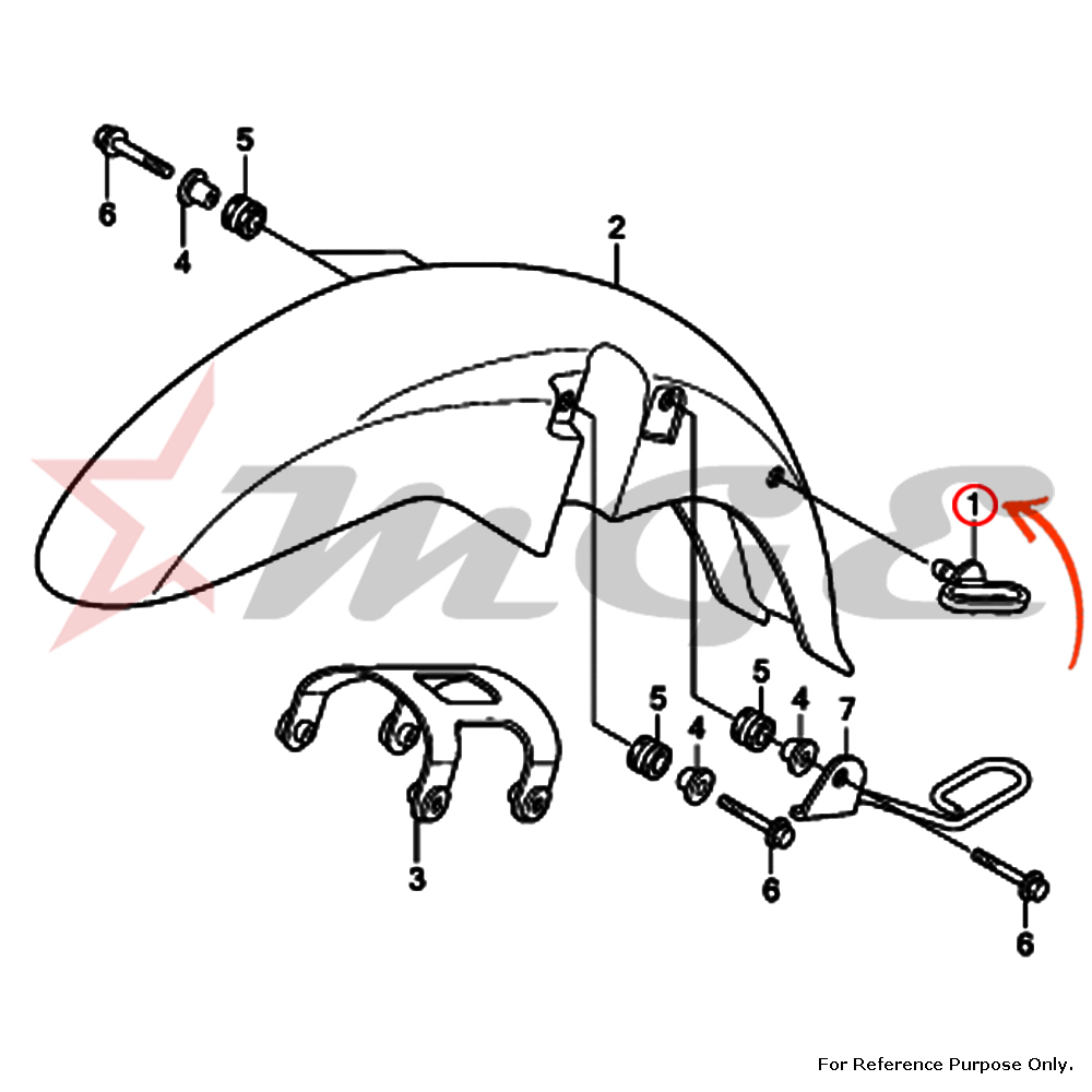 Guide, Fr. Fender Cable For Honda CBF125 - Reference Part Number - #45451-473-000