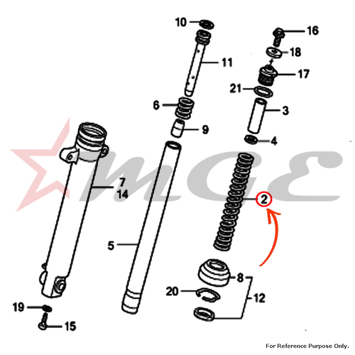 Spring, Fr. Fork For Honda CBF125 - Reference Part Number - #51401-KTE-911, #51401-KWF-901, #51401-KTE-A01