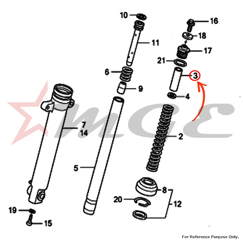 Collar, Spring For Honda CBF125 - Reference Part Number - #51403-KCC-901
