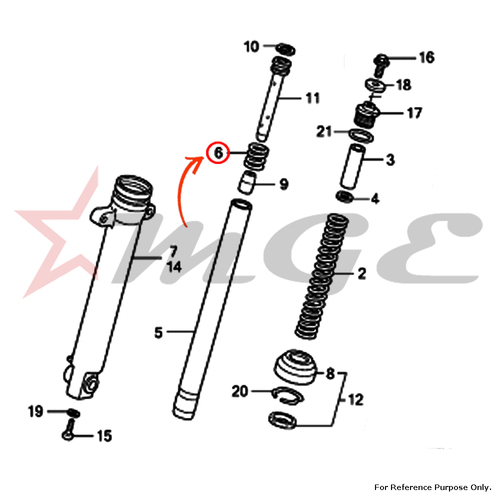 Spring, Rebound For Honda CBF125 - Reference Part Number - #51412-KAG-901