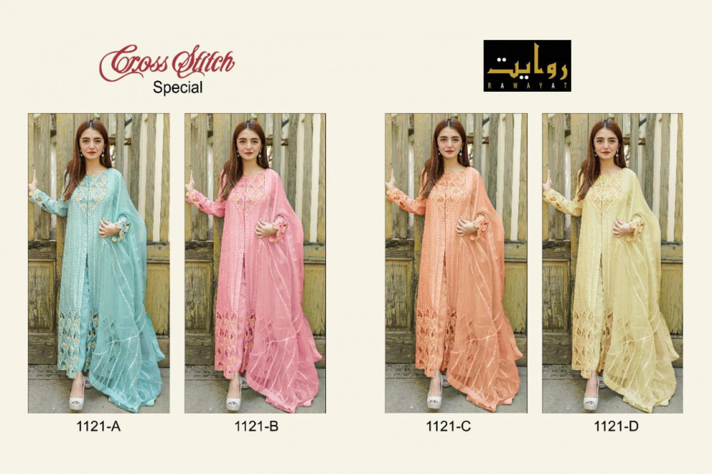 Rawayat Cross Stitch Special Faux Georgette Embroidery Suits Catalog