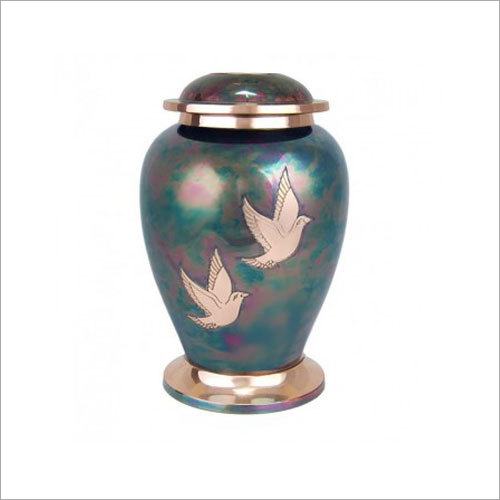 Brass Urn Dove Raku Bird