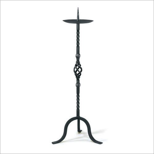 Black Pillar Iron Candle Stand