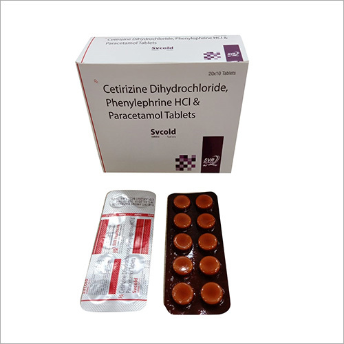 Cetirizine Dihydrochloride Phenylephrine HCL and Paracetamol Tablet