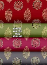 Gold Foil Printed Rayon