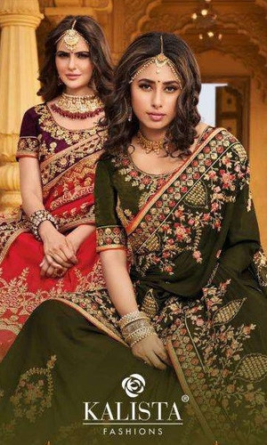 Kalista Fashions Nagma Gold Vol-2 Vichitra Silk Fancy Work Saree Catalog