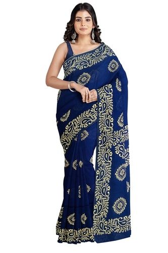 Ladies Festive Handloom Cotton Printed Sarees