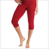 Ladies Red Capri Leggings