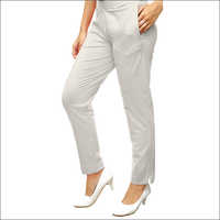 Ladies Grey Straight Pants