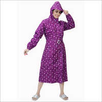 Serena Overcoat - Polyester Printed Taffeta, XL/XXL Sizes, Abstract Hearts Design - Waterproof, Double Flap Zipper, Adjustable Hood, Self-Belt with Silver Buckle, Reverse Pleated Pockets
