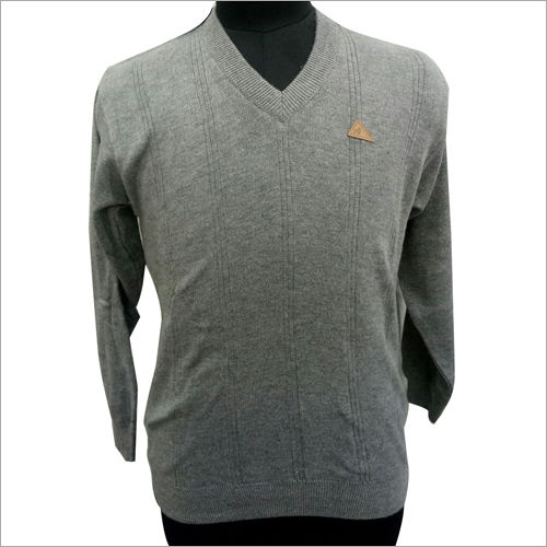 Mens Grey Full Sleeve Sweater