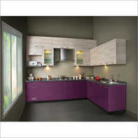 L Shape Wooden Modular Kitchen