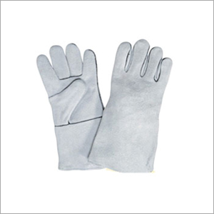 Split Leather Natural Grey Gloves