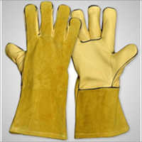 Dyed Cow Grain & Split Leather Gloves