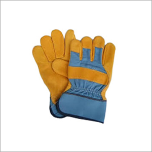 Ochre Dyed Split Leather Gloves