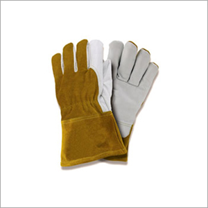 Combi Cow Grain Natural with Dyed Split Leather Gloves