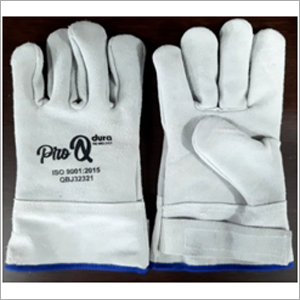Split Leather Natural Grey Gloves