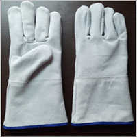 Split Leather Natural Grey Gloves