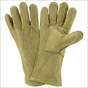 Split Leather Natural Grey Gloves